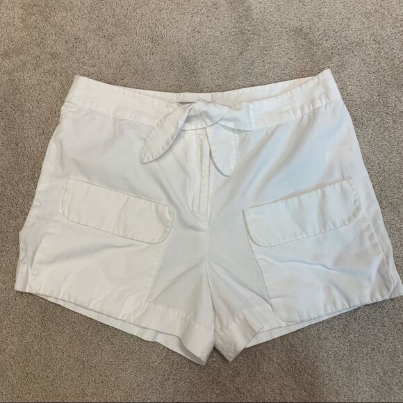 𝅺JOE fresh white cargo shorts front tie Sz 12 - Picture 1 of 8